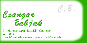 csongor babjak business card